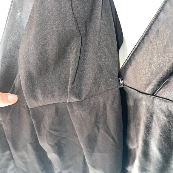 7 For All Mankind Womens Dress Size Large Black Faux Leather Belt Long Sleeve - Picture 8 of 8